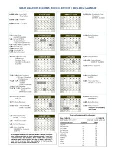 GREAT MEADOWS REGIONAL SCHOOL CALENDAR