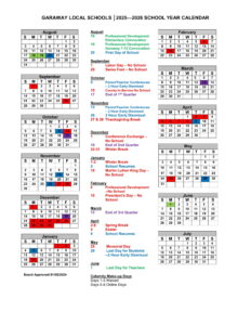 Garaway Local Schools calendar