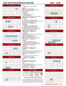 Glen Rock School District calendar