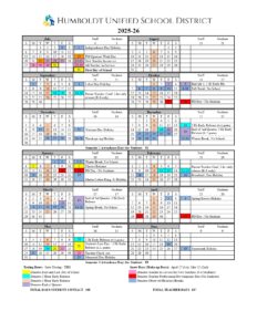 HUMBOLDT UNIFIED SCHOOL DISTRICT calendar