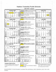Haddon Township Public Schools calendar