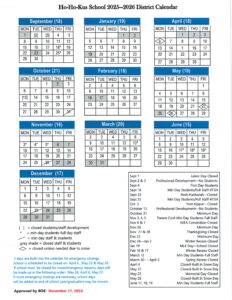 Ho-Ho-Kus School CALENDAR