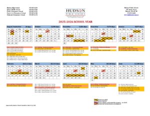 hudson public schools calendar