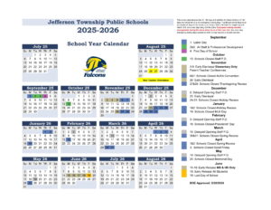 Jefferson Township Public Schools Calendar
