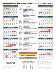 Lenape Reginal High School District calendar