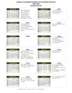 Lower Township Elementary School Calendar