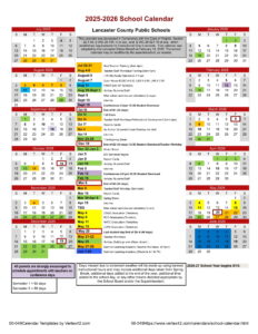 Lancaster County Public Schools calendar
