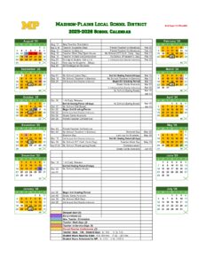 Madison-Plains Local School Calendar