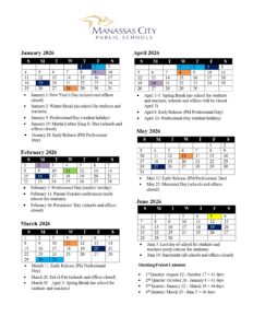 Manassas City Public Schools Calendar