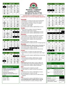 Mansfield Township School District calendar
