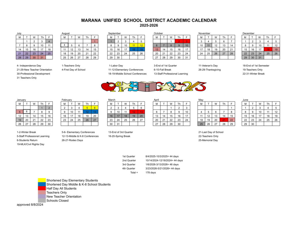 marana unified school district calendar