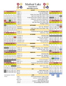 MEDICAL LAKE SCHOOL DISTRICT CALENDAR