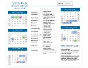 Millville Public Schools Calendar