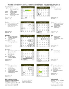 morris county vocational school district calendar