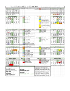 Mount Vernon School District Calendar
