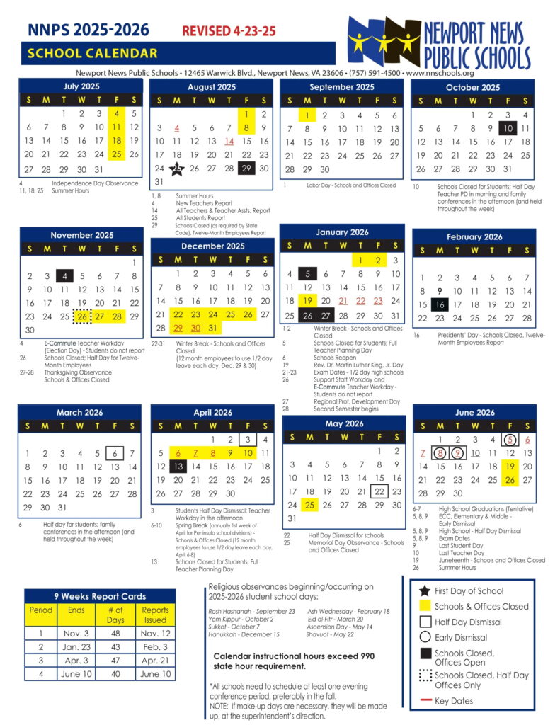 Newport News Public Schools Calendar