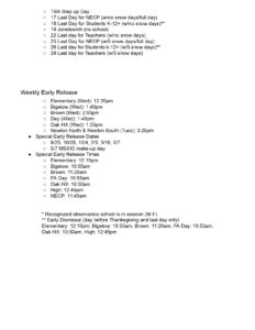 Newton Public Schools CALENDAR