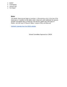 Newton Public Schools CALENDAR