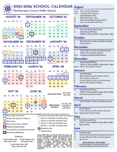Northampton County Public Schools Calendar