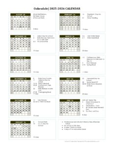 oakesdale school calendar