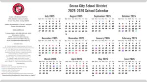 Ocean City School District calendar
