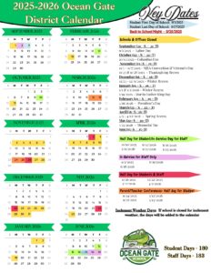 Ocean Gate School calendar