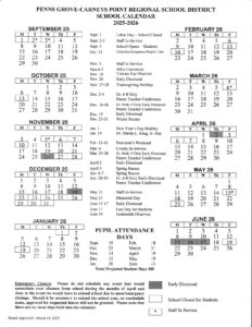 PENNS GROVE-CARNEYS POINT REGIONAL SCHOOL DISTRICT calendar