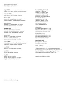 Peoria Unified School District CALENDAR
