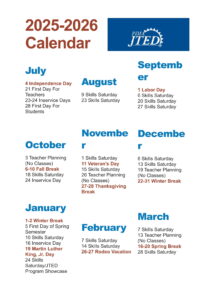 PIMA JTED CALENDAR