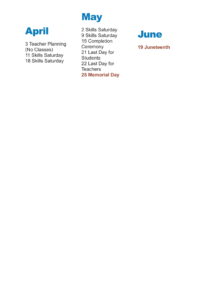 PIMA JTED CALENDAR