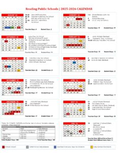 Reading Public Schools CALENDAR
