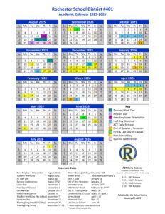 Rochester School District CALENDAR