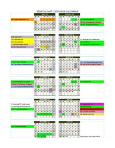 Seneca East Local Schools calendar