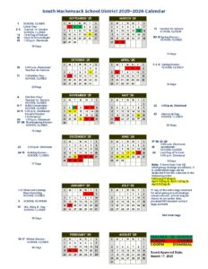 SOUTH HACKENSACK SCHOOL DISTRICT CALENDAR