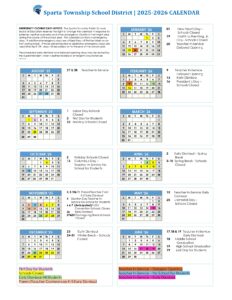 Sparta Township School District calendar