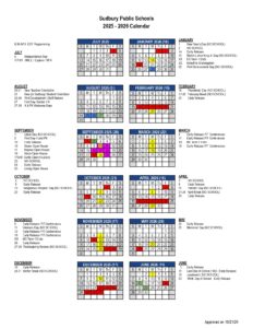 SADBURY PUBLIC SCHOOLS CALENDAR