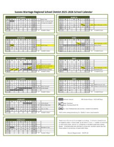 Sussex-Wantage Regional School District Calendar 25-26