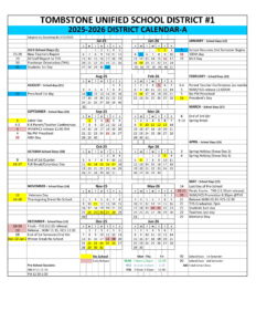 TOMBSTONE UNIFIED SCHOOL DISTRICT calendar