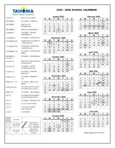 Tahoma School calendar