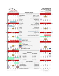 Tenino School District calendar