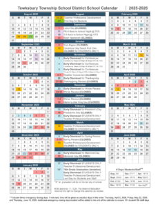 Tewksbury Township School Calendar