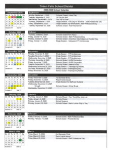 Tinton Falls School District calendar