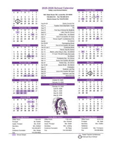 Valley Local School District calendar 25-26 revised