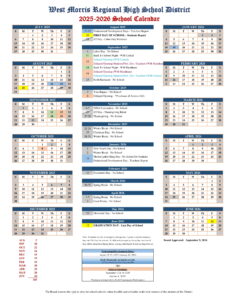 West Morris Regional High School District Calendar