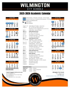 wilimington city schools calendar