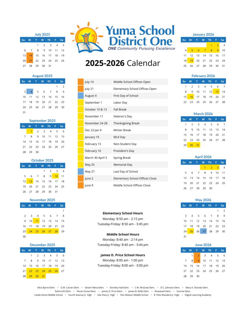 Yuma Elementary School District CALENDAR