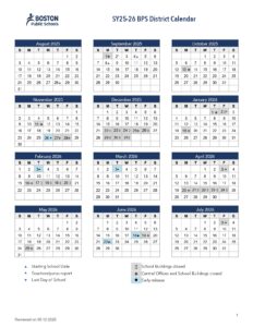 Boston Public Schools Calendar