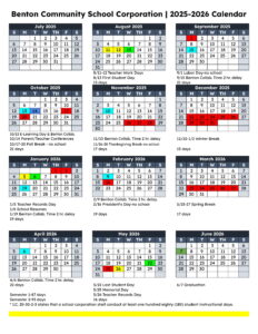 Benton Community School Corporation Calendar