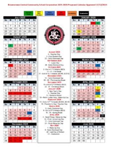 brownstown central community school corporation calendar