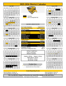 CASSVILLE SCHOOL CALENDAR